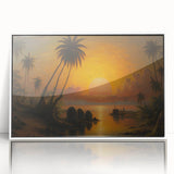 Framed acrylic print of a Sri Lankan landscape in muted green and blue tones, ideal for modern art wall decor.