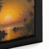 Extra large framed canvas featuring a textured, colorful Sri Lankan landscape, ideal for living room decor.