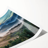 Extra large wall art featuring line art flowers in muted earth tones on a rolled print, ideal for large living room decor.