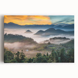 Black and white photograph of a Taiwanese landscape on large stretched canvas, ideal for kitchen wall art.