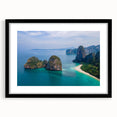 Extra large abstract art print featuring a colorful, textured depiction of a Thai landscape on a framed canvas.
