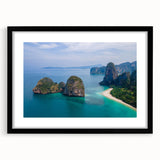 Extra large abstract art print featuring a colorful, textured depiction of a Thai landscape on a framed canvas.