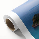 Art deco poster of a serene Thai landscape in soft pastel colors on rolled canvas.