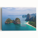 Black and white large canvas print of a serene Thai landscape, ideal for kitchen wall art.