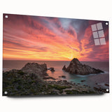Acrylic print of a large abstract depiction of Perth, Australia, with vibrant blue and green hues.
