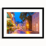 Extra large framed abstract art print depicting a colorful, textured scenery of Quebec, ideal for living room decor.