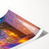 Extra large wall art featuring line art flowers in soft pink and white hues on a rolled canvas.