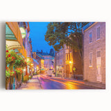 Black and white photograph of Quebec scenery on large stretched canvas, suitable as kitchen wall art.