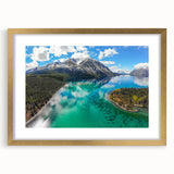 Extra large abstract art print of Yukon scenery in textured style, featuring earthy tones on a framed canvas.