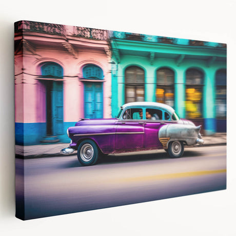 Large canvas print of a Caribbean scenery with vivid blue and green tones, ideal for kitchen wall art.