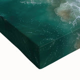 Large art of a black and white Caribbean landscape on stretched canvas, suitable for bedroom wall decor.