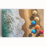 Black and white large canvas print of a Caribbean beach scene, ideal for kitchen wall art.