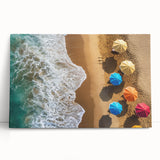 Black and white stretched canvas featuring a serene Caribbean beach scene, ideal for kitchen wall art or bedroom ambiance.