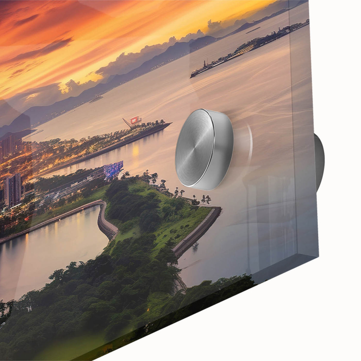 Large abstract wall art depicting a mid-century modernist scene of Central America in Panama.