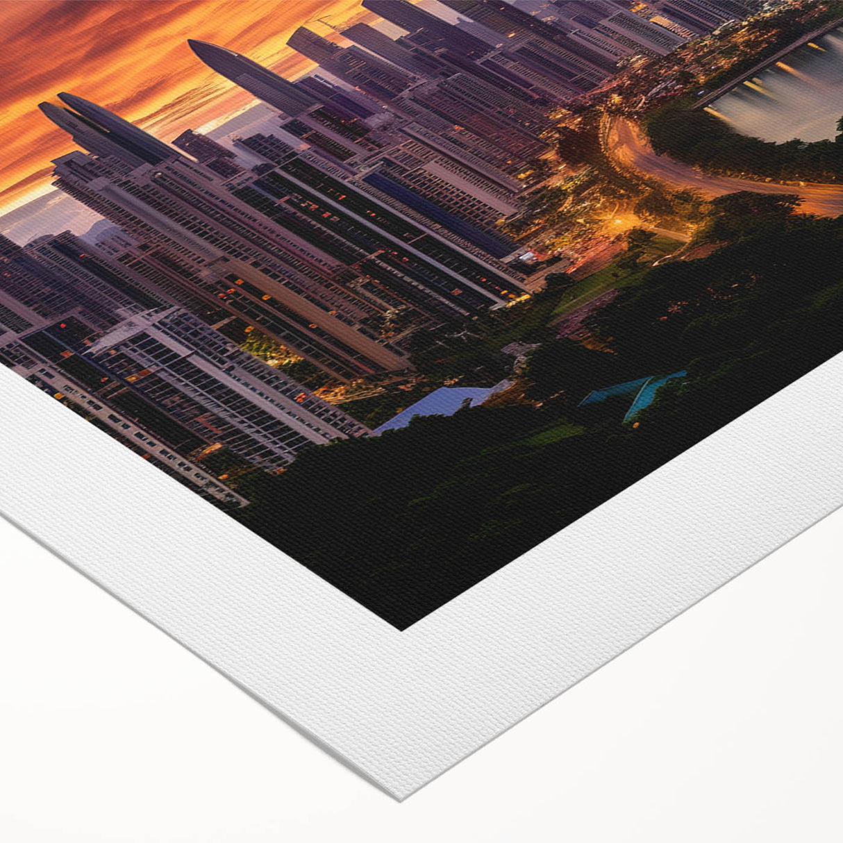 Art Deco-style poster of Central American scenery, featuring soft earth tones on rolled canvas.