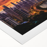 Art Deco-style poster of Central American scenery, featuring soft earth tones on rolled canvas.