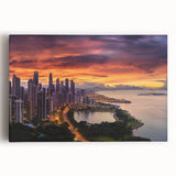 Black and white stretched canvas of Panama scenery, ideal for kitchen art with large format and minimalist style.