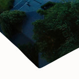 Black and white landscape art painting of a Bulgarian scenery on stretched canvas, ideal for bedroom wall decor.