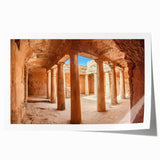 Extra large rolled print of a European Cyprus landscape with vibrant green and blue tones, ideal for dining room wall art.