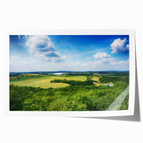 Rolled print of a Czech Republic scenery featuring a vibrant floral foreground and historic architectures.