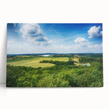 Black and white photo of Prague skyline on large stretched canvas, ideal for kitchen art.