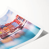 Extra large wall art featuring line art flowers in soft pastel shades on a rolled print, ideal for large living room decor.