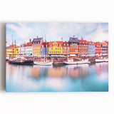 Black and white stretched canvas of a serene Danish landscape, ideal for kitchen wall art or bedroom ambiance.