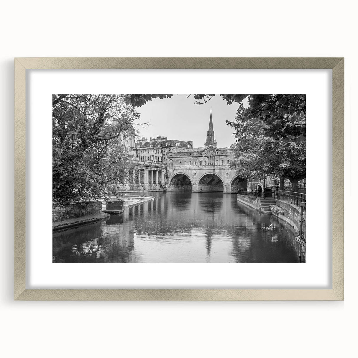Extra large wall art depicting a textured abstract scene of Bath, England in muted earth tones on a framed canvas.