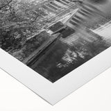 Art Deco style poster of Bath, England, featuring muted earth tones on rolled canvas, suitable for dining room decor.