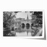 Extra large rolled print of Bath, England scenery with floral accents in pastel shades, ideal for art wall dining room.