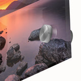 Large abstract wall art depicting a Cumbrian landscape in mid-century modernist style on acrylic glass.