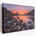 Large art of Cumbria landscape on stretched canvas with muted green and blue tones, ideal for kitchen wall art.