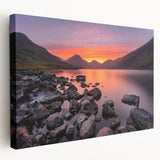Large art of Cumbria landscape on stretched canvas with muted green and blue tones, ideal for kitchen wall art.
