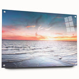 Side view of a large abstract wall art depicting a European Estonian scenery on acrylic glass.