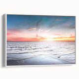 Vintage poster art of a scenic Estonia landscape in vibrant colors on a white-framed canvas, ideal for living room decor.