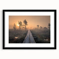 Extra large abstract art print of a colorful, textured Finnish landscape on a black framed canvas.