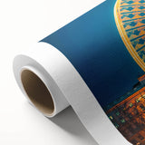 Art Deco poster of Lyon scenery in pastel shades on rolled canvas, ideal for nursery wall art.