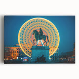 Black and white stretched canvas of Lyon, France cityscape, ideal for kitchen wall art or bedroom ambiance.