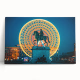 Black and white photograph of Lyon cityscape on stretched canvas, suitable as large kitchen wall art.