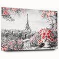 Acrylic print of a Parisian landscape in muted blue and gray tones, suitable for bedroom or dining room decor.