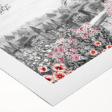 Art deco poster of Paris skyline in pastel shades on rolled canvas, suitable for dining room wall art.