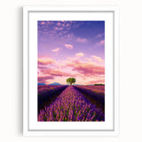 Textured art of a Provencal landscape in muted earth tones on a framed white mat, suitable for bedroom decor.