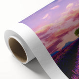 Art Deco poster of a Provence landscape in muted colors on rolled canvas, ideal for nursery wall art or dining room decor.