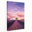 Large art depicting a serene Provence landscape in muted earth tones on stretched canvas, ideal for kitchen wall decor.