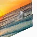 Large abstract wall art depicting a European scenery in Crete with muted earth tones on acrylic glass.