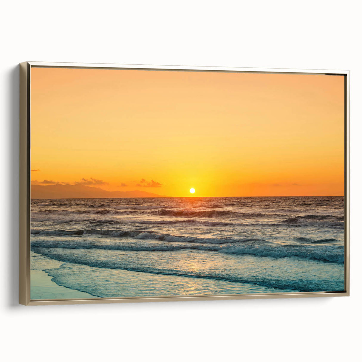 Vintage poster art of Crete landscape on framed canvas, featuring black and gold tones, ideal for bedroom wall decor.