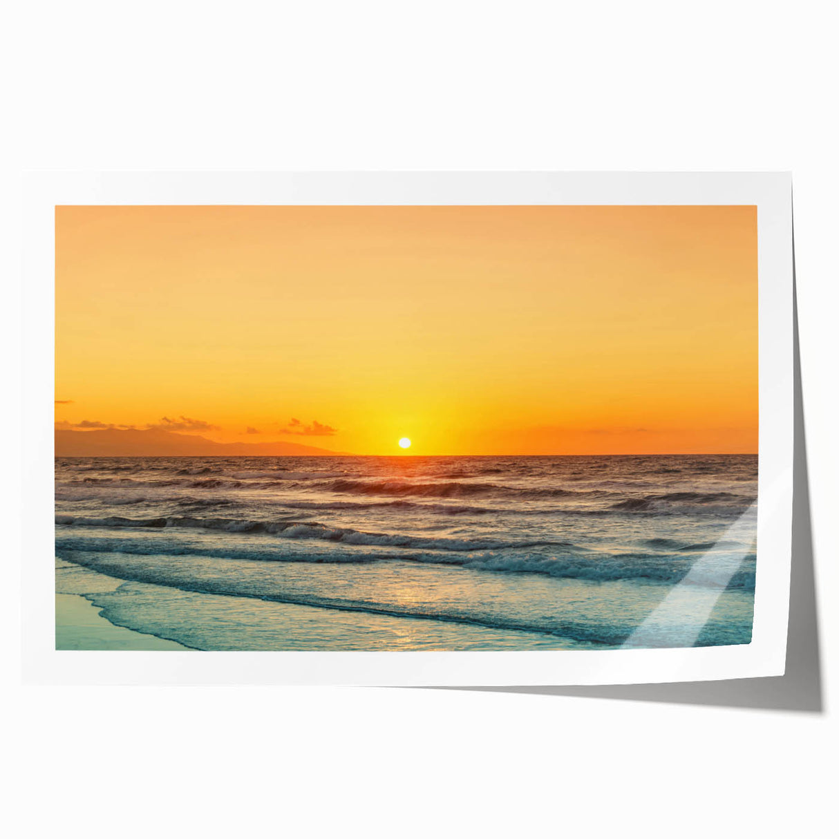 Rolled print of a Crete, Greece scenery with vibrant blue and white colors, ideal for art wall dining room.