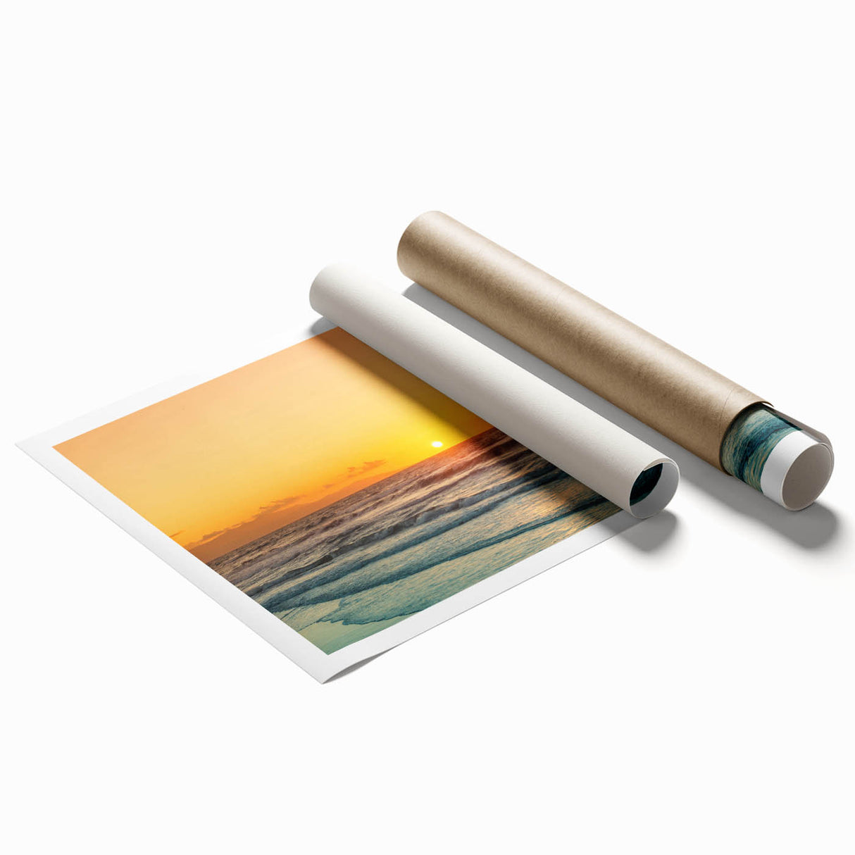 Extra large rolled print of a Crete, Greece scenery with vibrant floral elements, ideal for classy bathroom wall art.