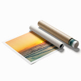 Extra large rolled print of a Crete, Greece scenery with vibrant floral elements, ideal for classy bathroom wall art.