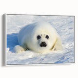 Vintage poster art of a Greenland scenery on framed canvas with colorful palette, ideal for living room decor.